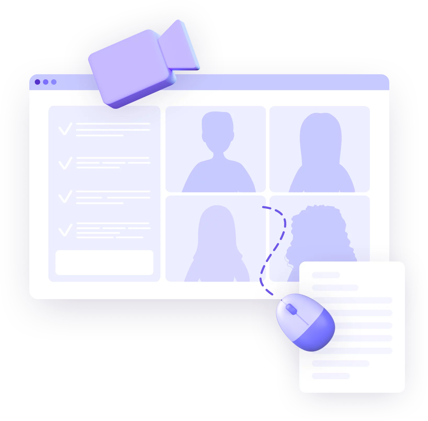 Composition of video conferencing and notes